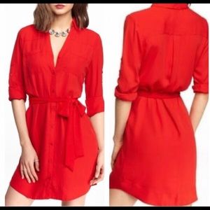 Express portofino shirt dress in red. Medium